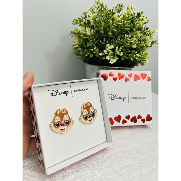 New Baublebar X Disney Chip And Dale Valentines Day Earrings Limited Edition - Picture 5 of 7
